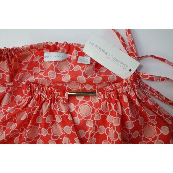 New York & Co peach& beige Sleeveless Top with adjustable tie Neckline Size‎ XL - Picture 5 of 13